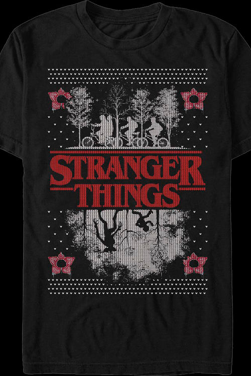 Upside Down Faux Ugly Christmas Sweater Stranger Things T-Shirtmain product image