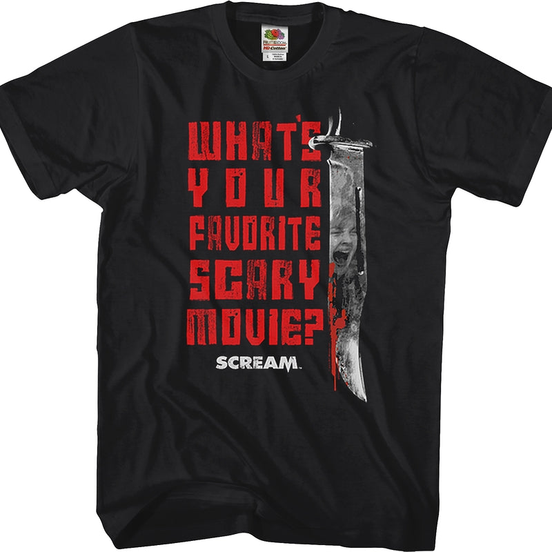 What's Your Favorite Scary Movie T-Shirt: Scream Mens T-Shirt