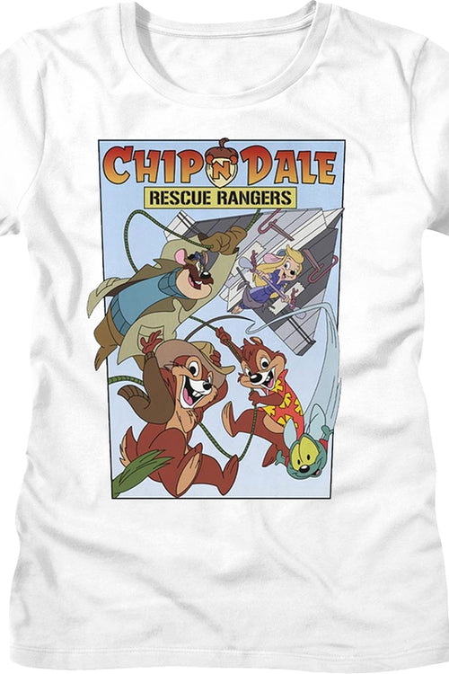 White Womens Comic Book Cover Chip 'n Dale Rescue Rangers Shirtmain product image