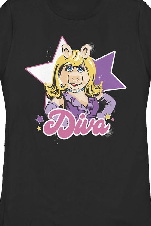 Black Womens Diva Miss Piggy Muppets Shirtmain product image