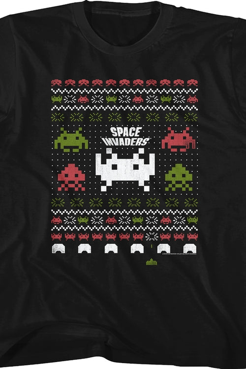 Youth Space Invaders Ugly Christmas Shirtmain product image